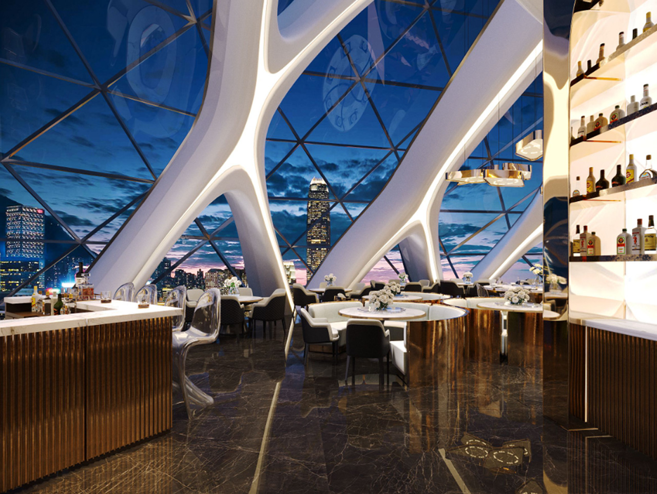 Nếu văn hóa giao thương được thổi hồn vào sàn trung tâm thương mại rộng 4.500m2 thì văn hóa ẩm thực lại được đưa lên khu Foodcourt hay Sky Bar đẳng cấp