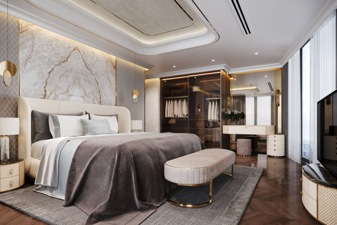 Diamond Crown Hai Phong chinh phục khách hàng bằng sự cầu toàn và chỉn chu trong thiết kế ngoại khu lẫn thiết kế căn hộ (Phối cảnh bên trong căn hộ).